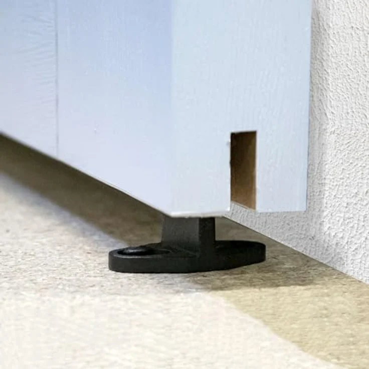 inova Schiebetür Komplettset weiß 1025x2150mm, Scheunentor mit offener Laufschiene schwarz und Softclose – Bild 5