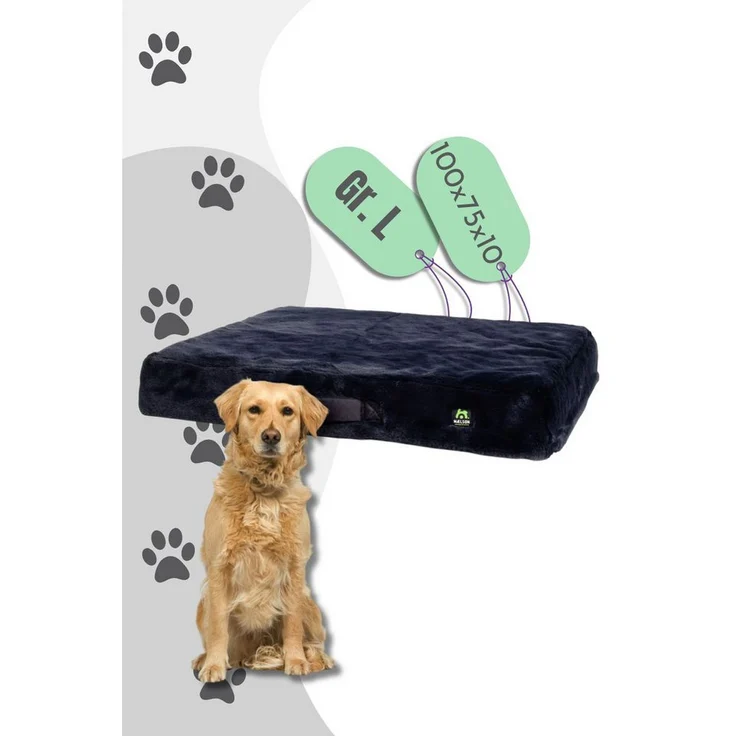 MAELSON Tierbett MemoFluff - Orthopädisches Hundekissen mit Memory-Schaum - Charcoal