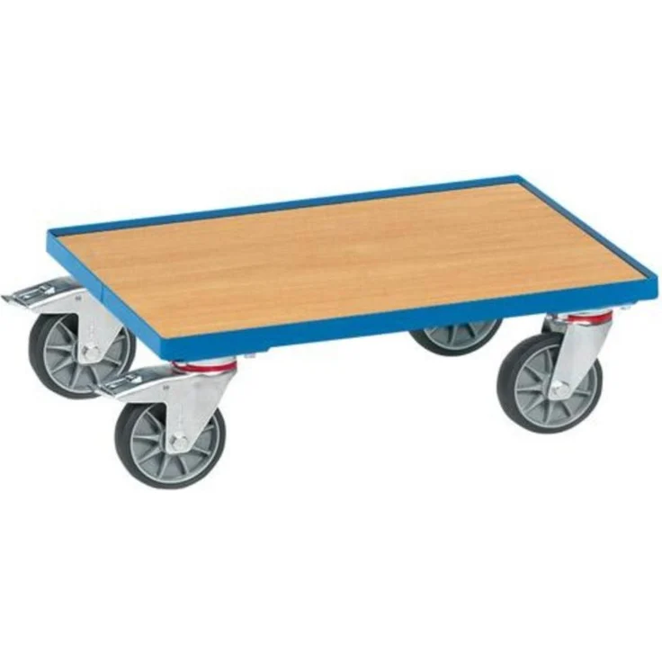 Fetra Eurokasten Roller 13581, Transportwagen für Eurokästen 600x400 mm, Holz, Tragkraft 250 kg, pulverbeschichtet Blau
