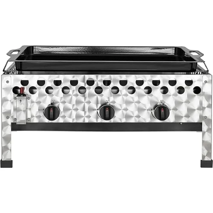 tepro Gasgrill Wurstbräter, Tischgrill mit 3 leistungsstarken Edelstahl-Brennern à 4 kW, Grillfläche 56,5 x 46,5 cm, kompakt für Garten, Balkon und Terrasse – Bild 2