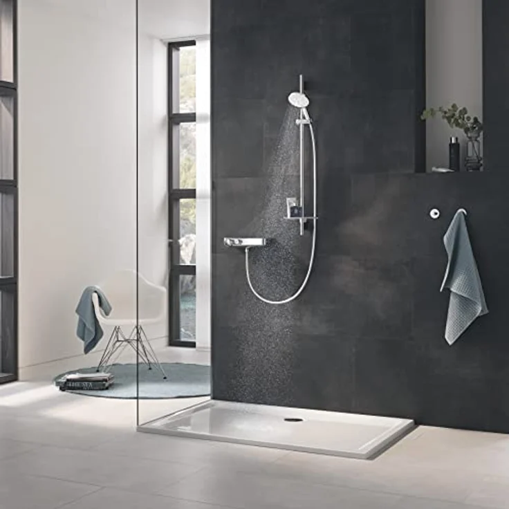 Grohe Rainshower 130, Duschbrauseset mit 3 Strahlarten, Moonlight White, 1000 mm Brausestange, 1,75 m Schlauch – Bild 2