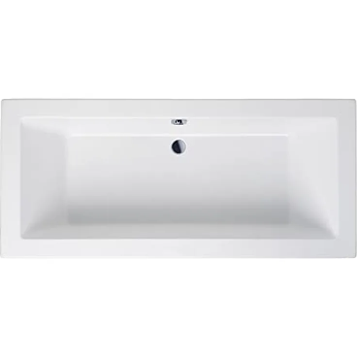 Aloni Acryl-Badewanne Ablauf Mitte Weiß 180 x 80 x 60 cm, Eck- oder Freimontage, Seitenverkleidung möglich