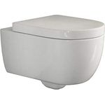 Blankenburg | Spülrandlose Toilette mit Softclose Toilettendeckel, Wand-WC hängend, randlos, Tiefspüler | 54,5 cm lang