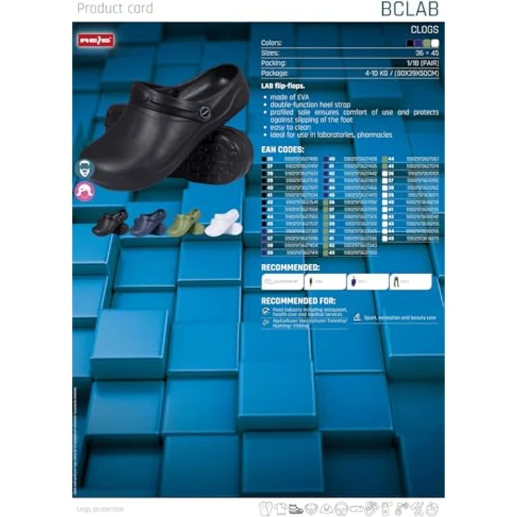 Reis Unisex Clogs, EVA-Kunststoff, Profilsohle, Doppelfunktionsriemen, Blau, Größe 42 – Bild 3