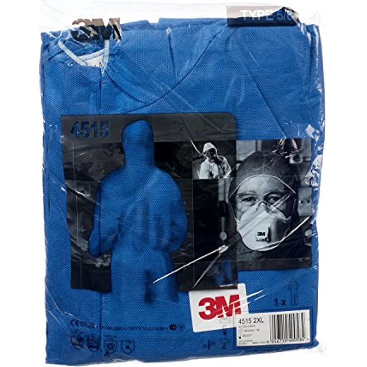 3M Schutzanzug 4515B2XL, Chemikalienschutzanzug Typ 5, blau, Größe XXL – Bild 5
