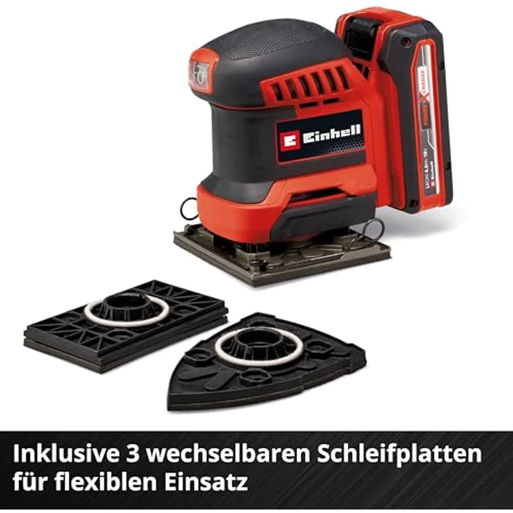 Einhell Akku-Schwingschleifer Faustschleifer TE-OS 18/113 3X Li - Solo, 22000 U/min, mit Aufbewahrungstasche und 3x Schleifpapier – Bild 6