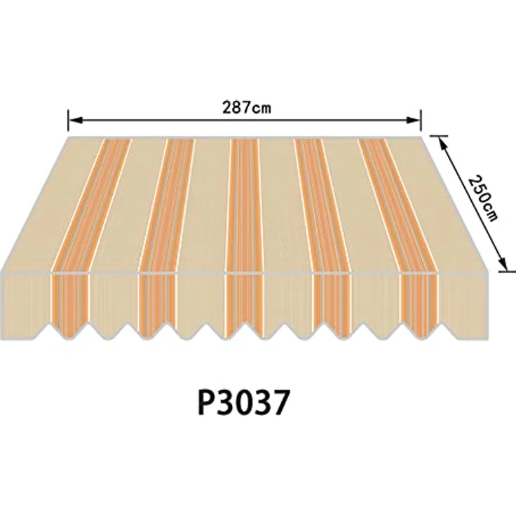 Home Trends Markisenstoff 4m Markise mit Volant 4 x 3 m wasserabweisend und UV-schützend (P3037) – Bild 5