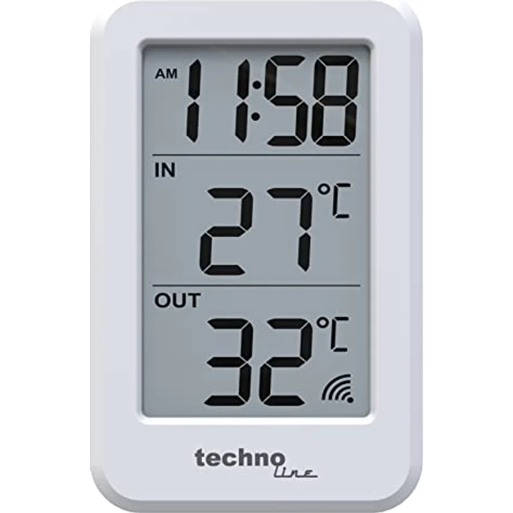 Technoline WS9172, Funk-Thermometer Wetterstation mit Innen-/Aussentemperaturanzeige, Weiss – Bild 2