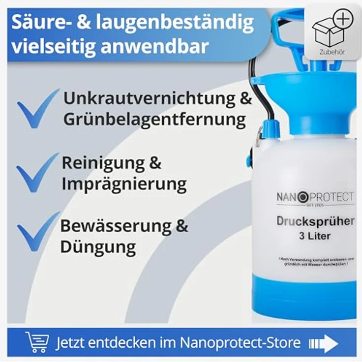 Nanoprotect Drucksprühgerät Drucksprüher - 3 Liter - Pumpsprüher – Bild 3