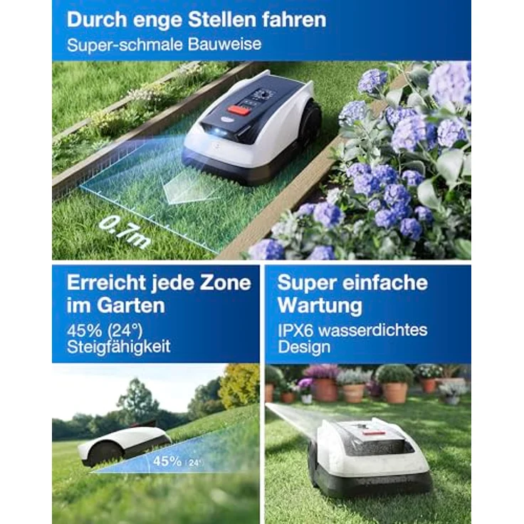Ecovacs ECOVACS Mähroboter GOAT O800 RTK, vollautomatische Kartierung, White One Size – Bild 5