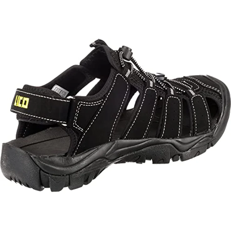 Lico Miami Herren Sandalen, Schwarz, Sicherheitssandalen mit Schnellschnürsystem und Klettverschluss, Größe 43 – Bild 5