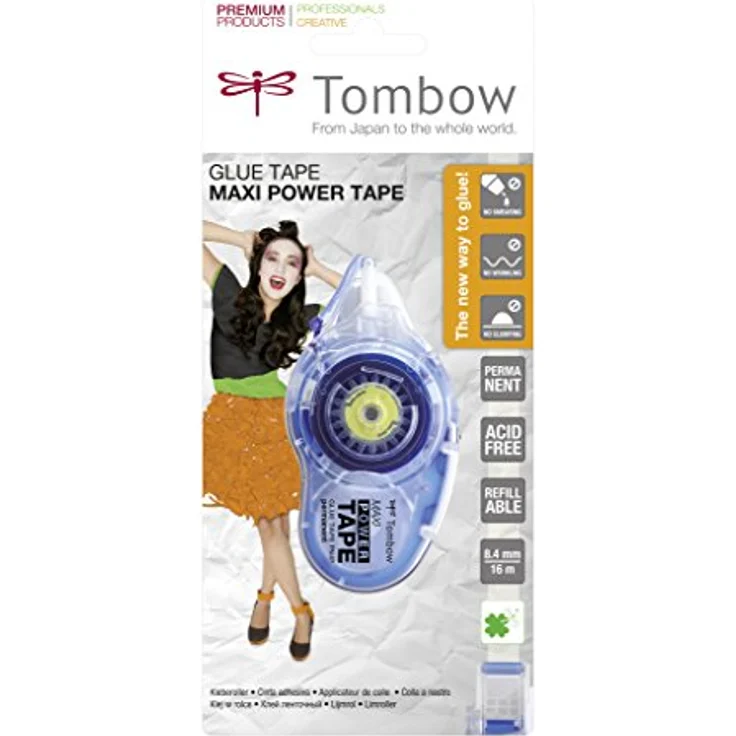 Tombow PN-IP Nachfüllbarer Kleberoller Maxi Power Tape, 8.4 mm x 16 m – Bild 3