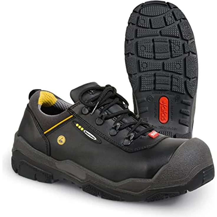 Ejendals Halbschuh 1538 Terra, S3,SRC,HRO,CI,HI,ESD, Gr.43 Jalas - Sicherheitshalbschuh mit Poron® XRD® Stoßdämpfungszonen, Aluminium Zehenschutzkappe, PU-Beschichtetes Leder (Schwarz) – Bild 1