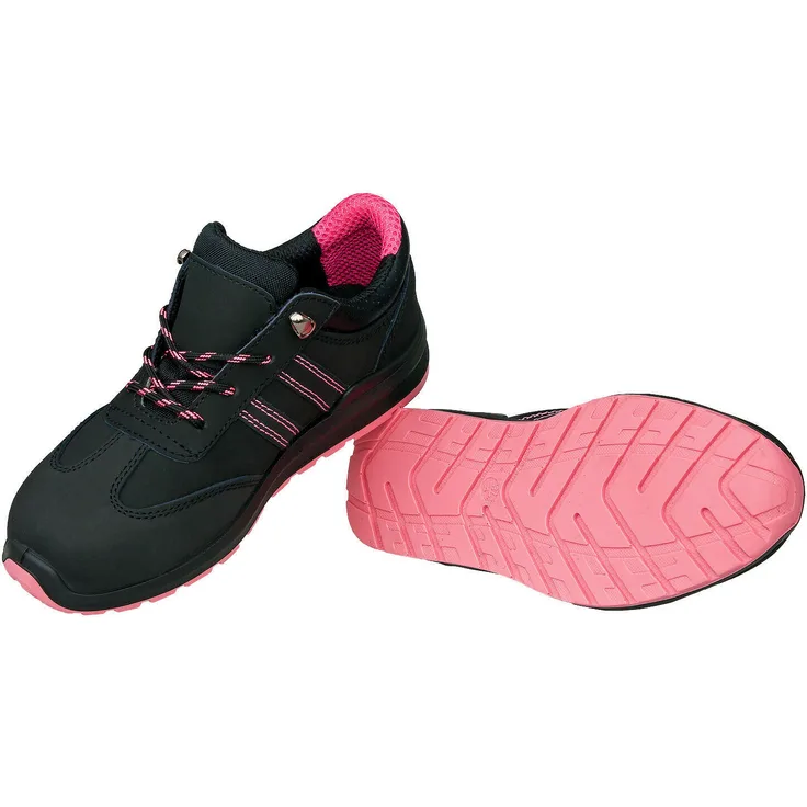 URGENT Damen Arbeitsschuhe 214 S1, Sicherheitshalbschuhe mit Stahlkappe, Lederoberfläche, flexible PU-Sohle, Gr. 40