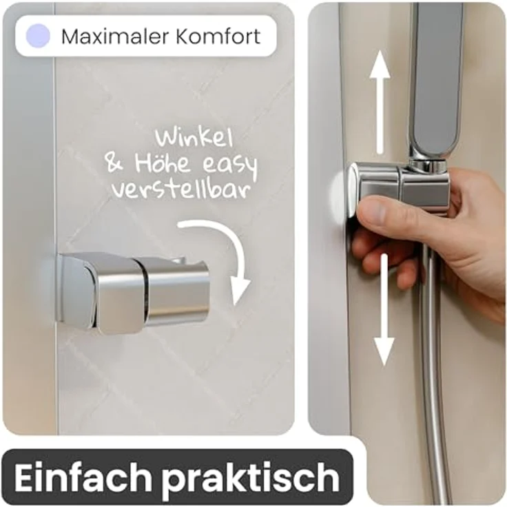 instmaier Cleo Duschstange, 78,5 cm Höhe, stufenlos höhenverstellbar, Chrom – Bild 3