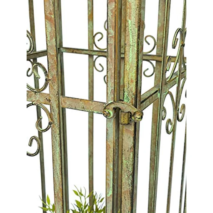 DanDiBo Rosensäule 230 cm, Metall Rankhilfe mit Befestigungslöchern und Bodenanker, dekorativer Rosenturm Garten – Bild 5