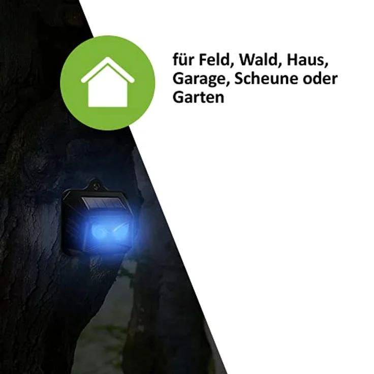 ISOTRONIC Solar Tiervertreiber mit Blaulicht | gegen Wildtiere wie Waschbären, Rehe, Füchse, Wildschweine u.v.m. - 4X effektive Tierabwehr mit blauem LED-Licht – Bild 4