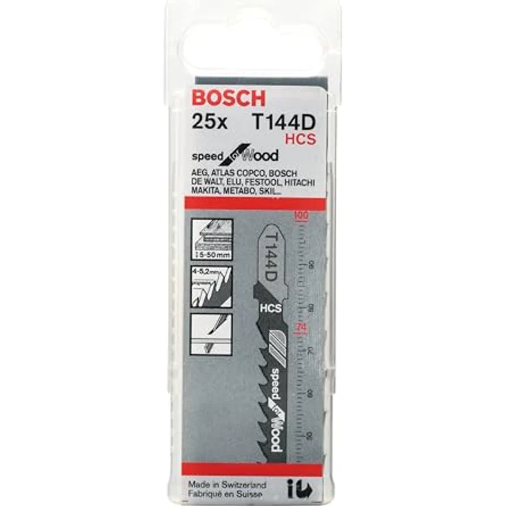 Bosch Professional Stichsägeblatt Speed for Wood zum Sägen in Holz (25 Stück, T 144 D) – Bild 2