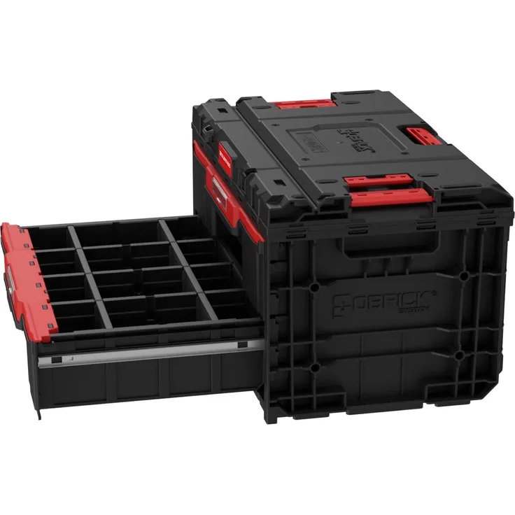Tool Brothers RHINO XXL Drawer 2 ECO Toolbox, Werkzeugkoffer mit 2 Schubladen, 29 l, 587 x 380 x 340 mm, verstellbare Trennwände, seitliche Griffe