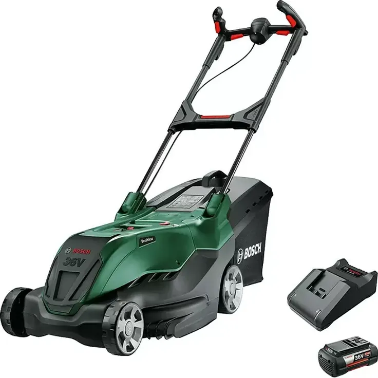 Bosch AdvancedRotak 36V-44-750, Akku-Rasenmäher mit 44 cm Schnittbreite, 36 V, 1 Akku 6 Ah, ProSilence, LeafCollect-Messer – Bild 1