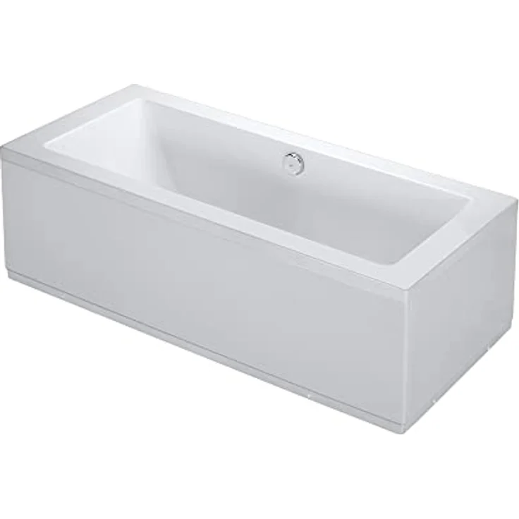 Aloni Acryl-Badewanne Ablauf Mitte Weiß 180 x 80 x 60 cm, Eck- oder Freimontage, Seitenverkleidung möglich – Bild 2