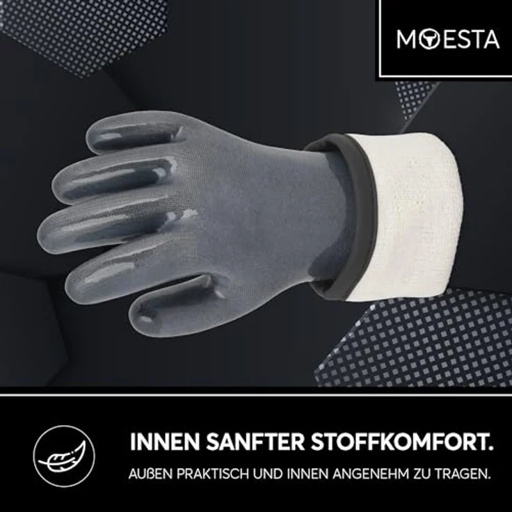 Moesta BBQ Grillhandschuhe HeatPro Hitzehandschuhe - Grillhandschuh Silikon, hitzebeständig, Maschinenwäsche, hygienisch, Softies Innenfutter - Anthrazit - Preisvergleich – Bild 6