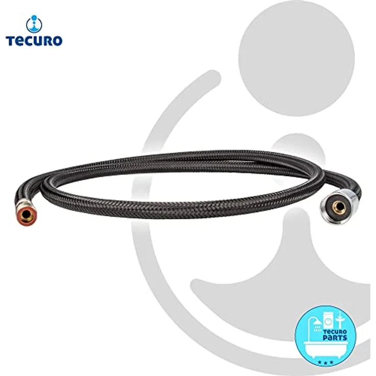 tecuro Küchen Ersatz Brauseschlauch M15/1 x 1/2 Konusmutter x 150 cm - Nylon-schwarz, Geschirrbrauseschlauch mit Nylon-Umflechtung, Made in Germany – Bild 4