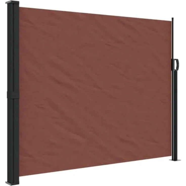 vidaXL Seitenmarkise, Wandmarkise mit PU-Beschichtung, Sichtschutz für Balkon Terrasse Garten, Windschutz Markise, Ausziehbar Braun Polyester – Bild 1