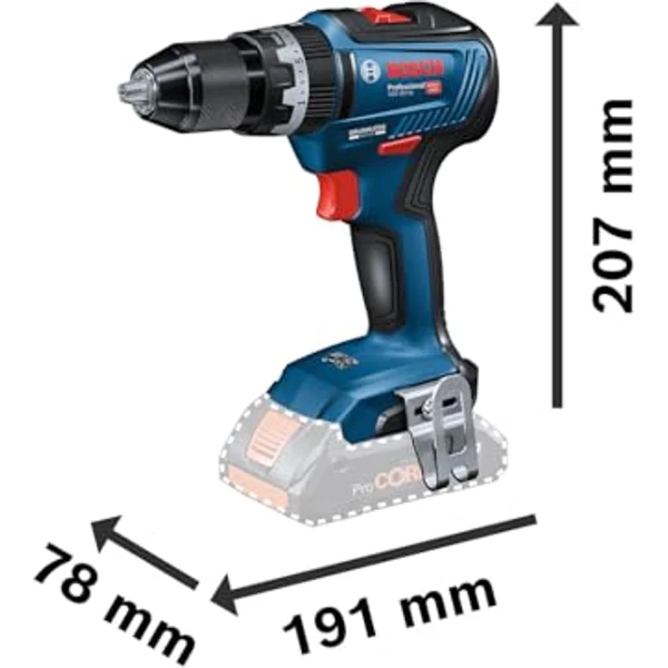 Bosch Professional 18V System Akku Schlagbohrschrauber GSB 18V-55 (2x 2,0 Ah Akku,35tlg. Impact Zubehör Set,in L-Case) – Bild 5