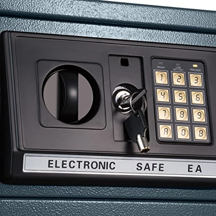 Elektronischer Safe Tresor mit Schlüssel und LED-Anzeige inkl. Batterien – Bild 5