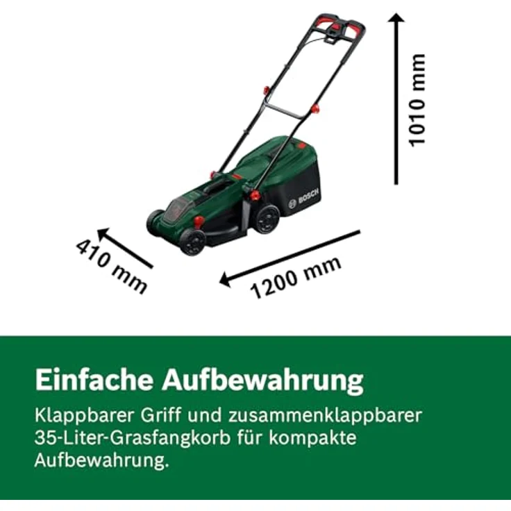 Bosch Akku-Rasenmäher Rotak18V-32, 32 cm Schnittbreite, inkl. 18 V 4,0 Ah Akku und Ladegerät, 3-in-1-Funktionalität – Bild 6