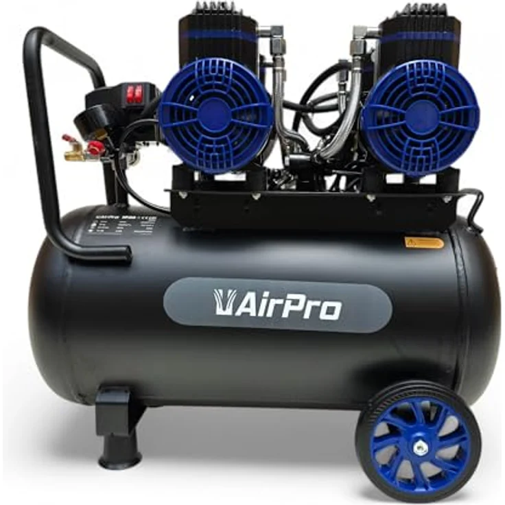 DeTec Flüsterkompressor Airpro, 40L Druckluftkompressor mit 8 bar und 410 L/min, geräuscharm und ölfrei – Bild 7