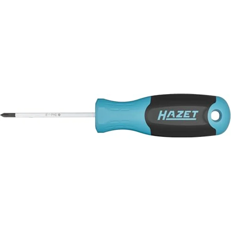 Hazet Schraubendreher 811-PH0, PH0 Kreuzschlitz Profil, 145 mm Rundklinge, rutschfester 3-Komponenten-Griff, hohe Kraftübertragung – Bild 2