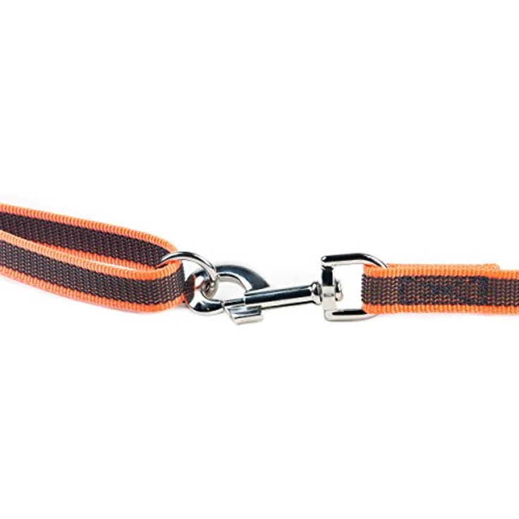 JULIUS K-9 IDC Color & Gray gumierte Leine, 20 mm x 1,2 m mit Schlaufe und O-ring, strapazierfähig, Orange-Grau – Bild 4