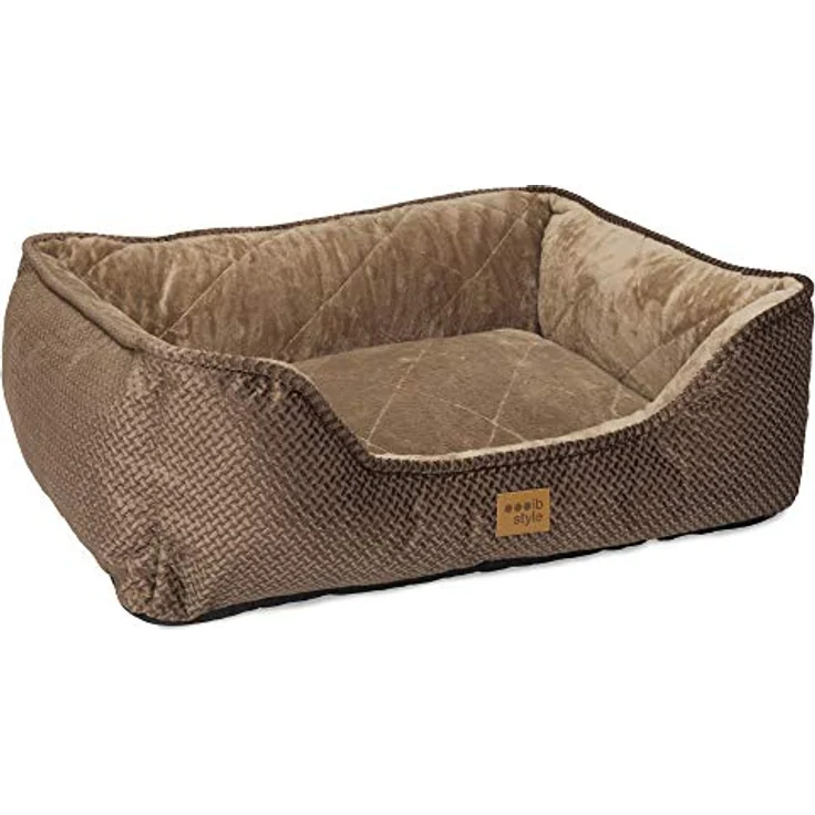 ib style® Happy Milo Hundebett | Körbchen für Hunde & Katzen | mit Reißverschluss | Größe: S | Braun – Bild 4