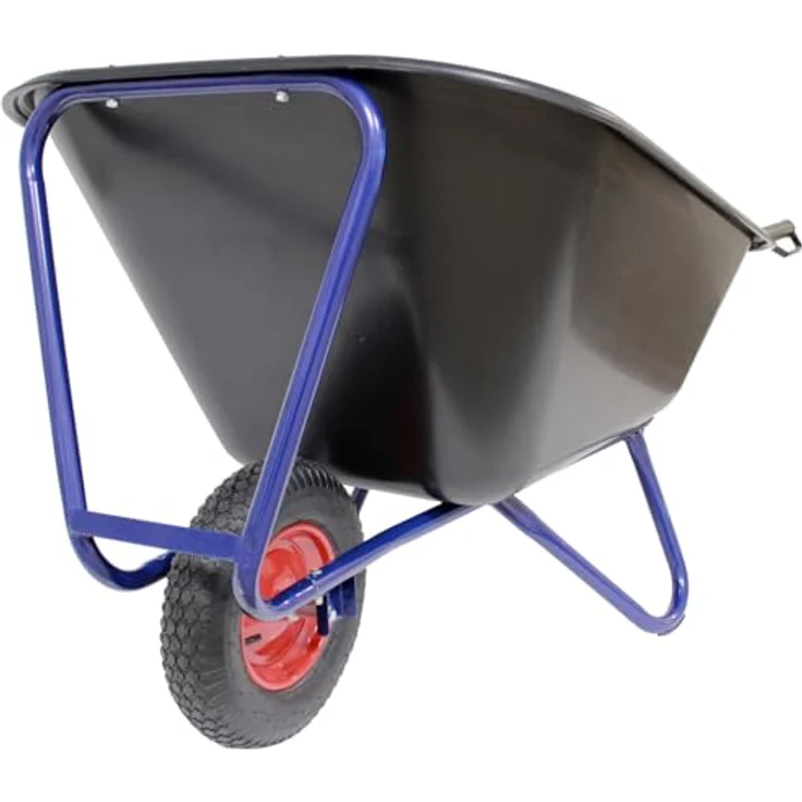 TRUTZHOLM Schubkarre 1-Rad 290L 300Kg Luftrad Metallfelge 156 x 89 cm Kunststoff, blau, stabiles Stahlgestell – Bild 13