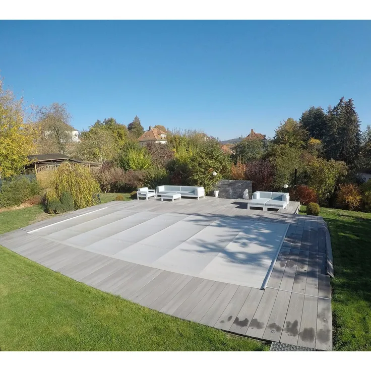 KWAD Pool-Abdeckplane FLEX für Rechteckpools, 6,0 x 3,0 m, innovatives Trägersystem mit flexiblen Glasfaser-Rohren, verschiedene Farben verfügbar