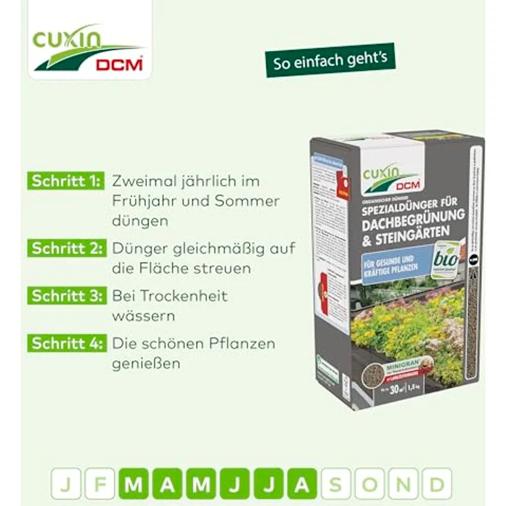 Cuxin DCM Spezialdünger für Dachbegrünung & Steingärten, 1,5 kg – Bild 7
