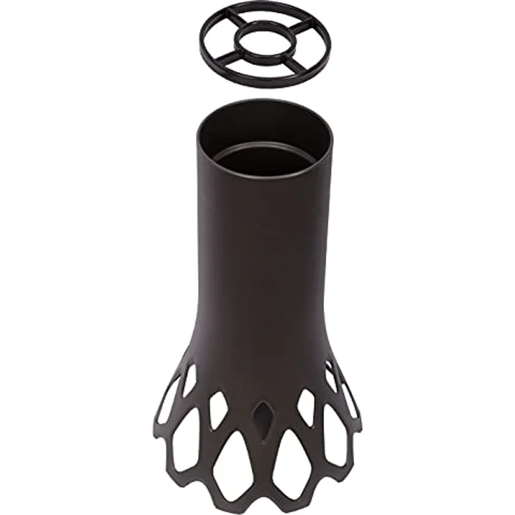 Plastia Grabvase mit Erdspieß Roseta Anthrazit 1 L - Friedhofsvase aus Kunststoff - Steckvase als Grabschmuck - UV-und witterungsbeständige Blumenvase – Bild 5