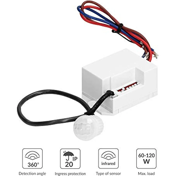 Orno OR-CR-211/12-24V Mini Bewegungsmelder 360 Grad LED Kompatibel 12v-24v Lichtstärke Anpassung und Zeiteinstellung, Weiß – Bild 5
