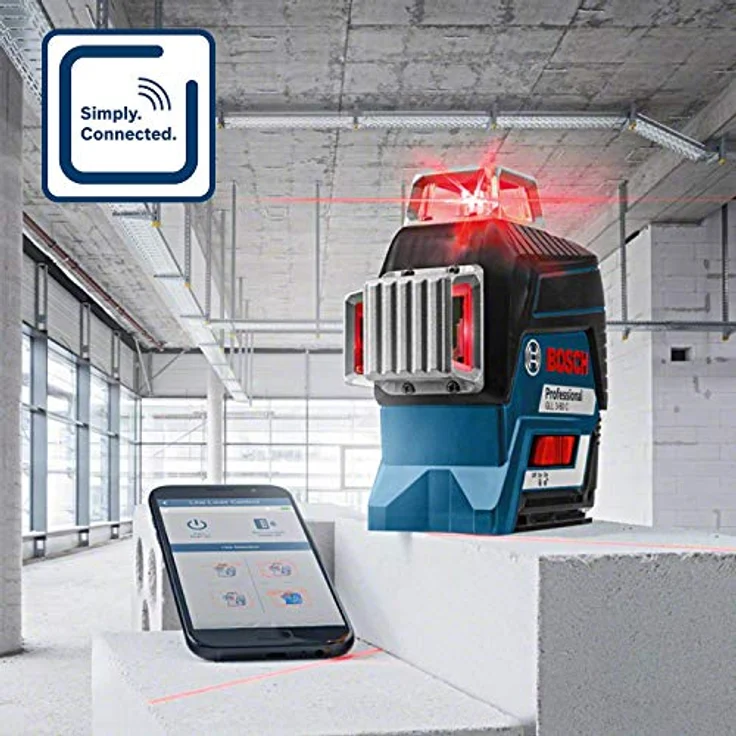 Bosch Professional Linienlaser GLL 3-80 C (m. App-Funktion, Arbeitsbereich: bis zu 30m, 4 Batterien, AA, im Karton) – Bild 4