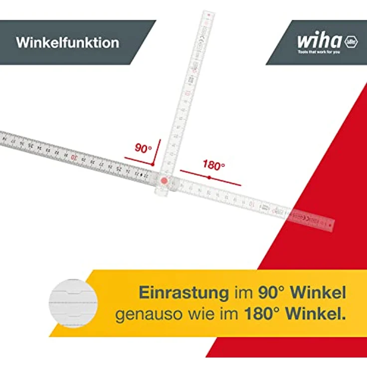 Wiha Gliedermaßstab Longlife All in One 2 m metrisch, 10 Glieder (33232) weiß – Bild 3