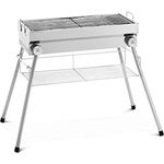 Royal Catering RCEK-1030 Holzkohlegrill mit Ablage und klappbarem Rost 53 x 26 cm Edelstahl Kunststoff Stahl (verzinkt) Klappgrill Standgrill Schaschlikgrill