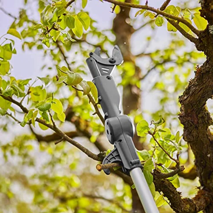 Gardena Akku-Teleskop-Baumschere HighCut 360/18V P4A ohne Akku: Astschere mit Teleskopstiel für Zweige in bis zu 5 m Höhe,schwenkbarer Schneidkopf, ergonomischer Griff, LED-Anzeige (14776-55) – Bild 4