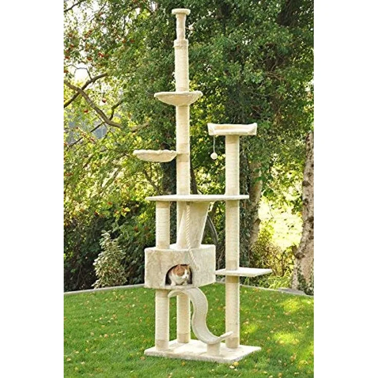 Nanook Kratzbaum Sigurd XXL deckenhoch für große Katzen mit Höhle und Sisalstämme, beige