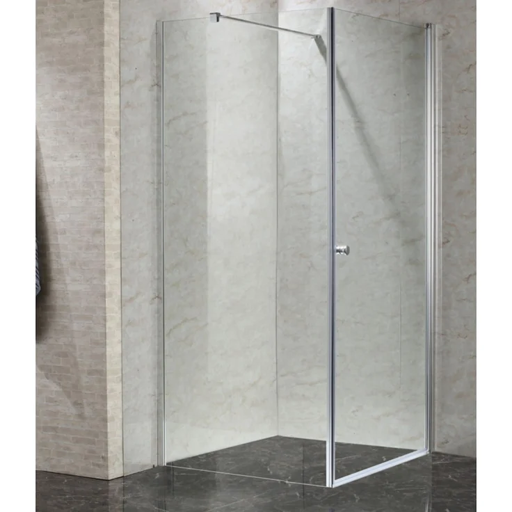STANO Walk In Duschwand ARNHEM CUADRA, 8 mm ESG Sicherheitsglas, Höhe 200 cm, flexible Seitenscheibe 60-140 cm, inklusive Wandprofil und Halterung