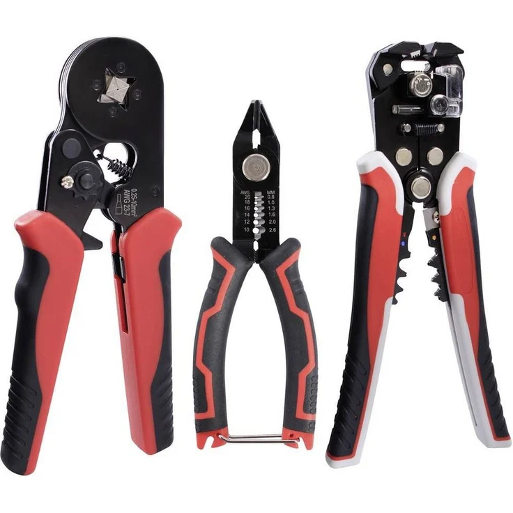 Quadrios Zangenset Zangenset Abisolierzange, Schneidezange - Automatische Einstellung auf verschiedene Leitungsdurchmesser, ergonomischer Griff, Sicherheitsverschluss