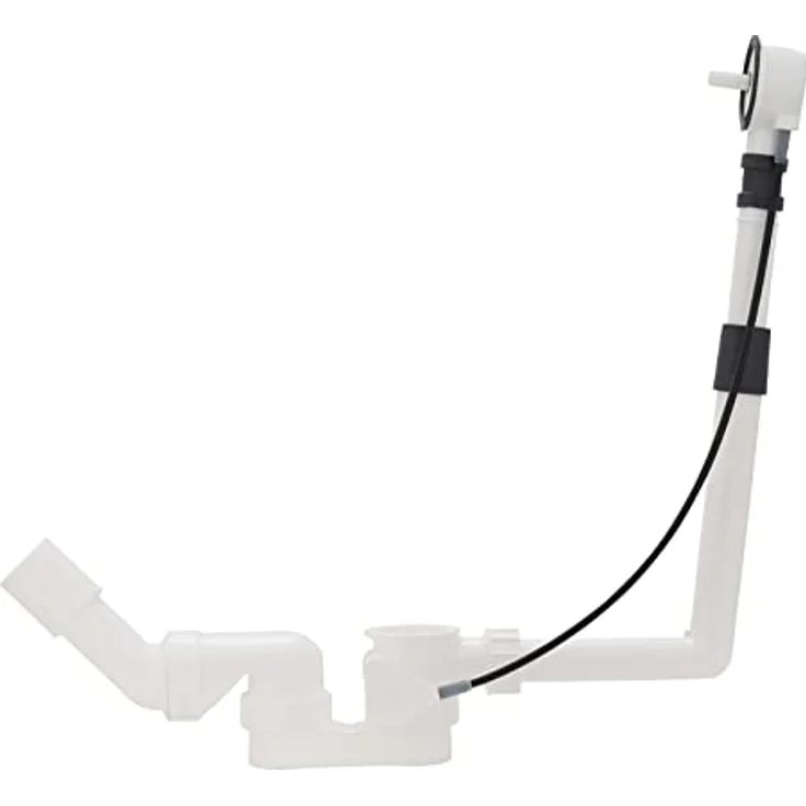Calmwaters® Excenter-Ablaufgarnitur für Badewannen, Badewannengarnitur mit Überlauf und Excenterbedienung, Überlaufgarnitur für Rechteckwannen, Kunststoff, Chrom, Weiß, 31PM5074 – Bild 4