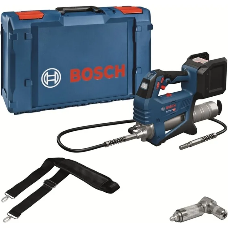 Bosch Akku-Fettpresse GFP 18 V-10 Professional, Kartuschenpresse mit 2 Geschwindigkeitsstufen, 1200 mm Schlauch, Solo/XL-BOXX