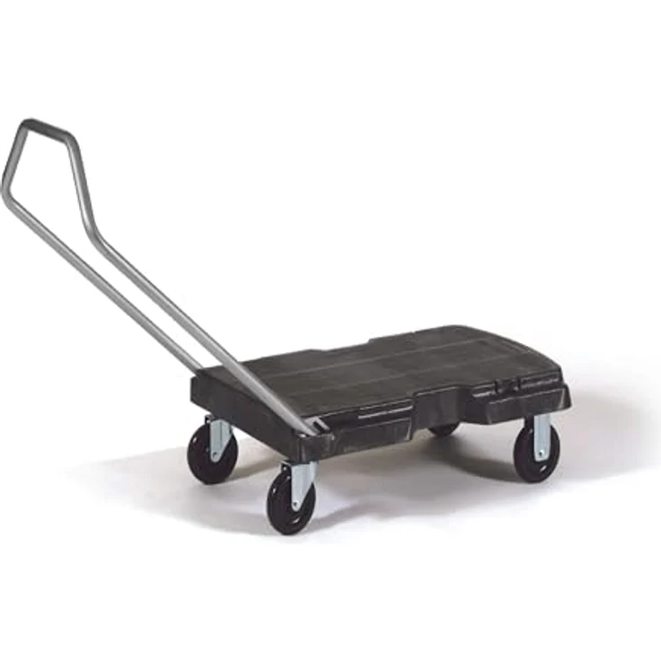 Rubbermaid Triple Rollwagen, Transportwagen Schwarz-Grau mit 3-Punkt Griff für optimale Bedienung – Bild 4